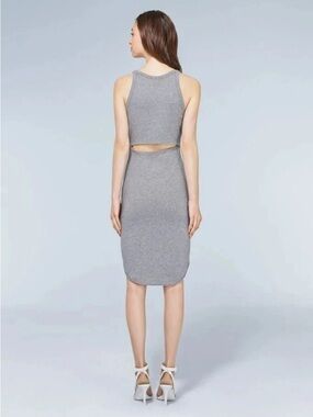 Wilfred Free Grey Bodycon Midi Dress | Size S | Minimalist Knit